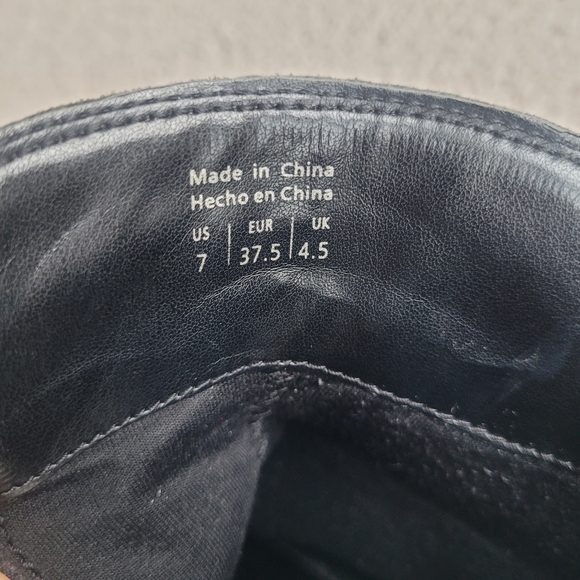 Aldo Black Leather Moto Ankle Zipper Boots with Buckles Size 7 - Picture 5 of 5